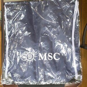 Two 2 MSC Cruise Line voyagers club Ships Nylon Drawstrings Backpacks Sacks
